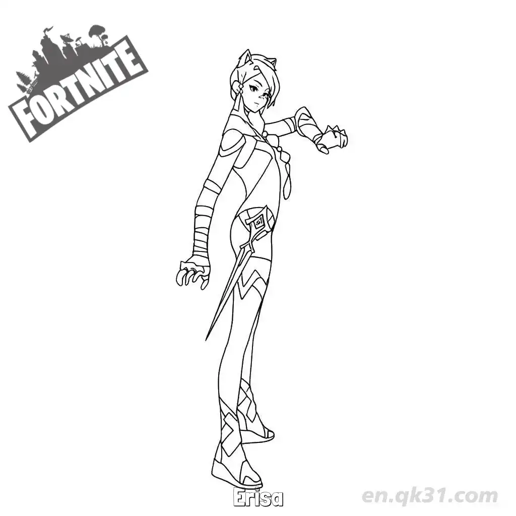 免费 艾莉莎 1简笔画 素描 涂鸦 - 免费可打印堡垒之夜 下载PDF 简笔画涂色页
